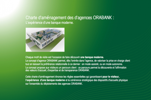 Oragroup I Création graphique charte d’aménagement des agences Orabank Afrique